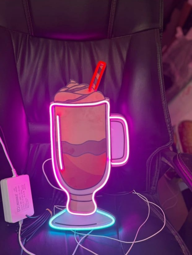 Custom milkshake glass neon sign made by PSB Signage Solution